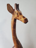 Carved Wooden Giraffe Figurine