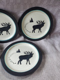 Set of 4 Bass Pro Shops Moose Silhouette Salad Plates