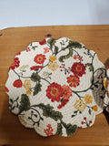 20 Piece Reversible Red and Yellow Floral Quilted Placemat and Fabric Napkin Set