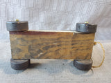Vintage Primitive Wooden Cow Pull Toy