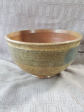 Signed Brown Glazed Pottery Bowl