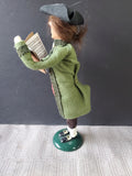 (D) Byers' Choice Carolers Colonial Williamsburg Signed "Man Holding Music Book" Figurine