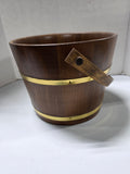 Vintage Wooden Bucket w/Brass Bands