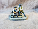 Lang & Wise 1997 Colonial Williamsburg Man and Boy Wittling Figurine