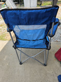 Blue Folding Arm Chair w/Carry Bag
