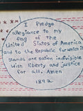 Framed Embroidery United States Pledge of Allegiance