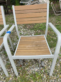 Wood and Aluminum Outdoor Chair Pair