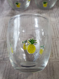 Set of 4 Anthropologie Hand Blown Pineapple Lowball Tumblers