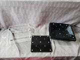 Temp-Tations Black and White Polka Dot Baking Dish with Wire Rack and Trivet (A)