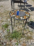 Metal Plant Stand w/River Rock Embellishments