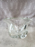 Heavy Clear Glass Footed Candy Bowl