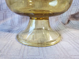 Amber Glass Pedestal Centerpiece Bowl