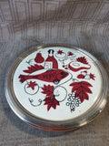 Round Ceramic Trivet with Silverplate Stand