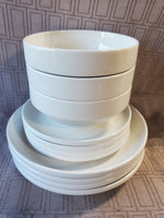 11 Piece World Market White Ceramic Stacking Dish Set