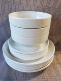 11 Piece World Market White Ceramic Stacking Dish Set