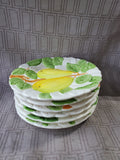 Set of 6 "Fruit du Jour" by Shafford 3D Majolica Salad Plates