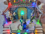 LED Village "Spooky Night Dancing Scene" Lighted Figurine WORKS (C)