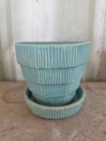 Vintage McCoy U.S.A. Planter w/Fixed Saucer (has a chip, see photos)