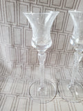 Pair of Royal Doulton "Oxford" Crystal Stemmed Candlestick Holders