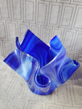 Blue Glass Handkerchief Vase