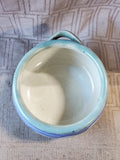 Signed Glazed Pottery Trinket Bowl with Handle
