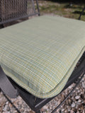 Pewter Tone 5/Piece Metal Outdoor Dining Set w/Green Cushions