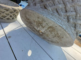 Pair of Cement Oblong Basket Weave Shallow Planters