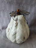 White Ceramic Pumpkin Figurine