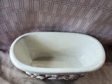 White Glazed Ceramic Oblong Planter