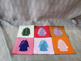 Set of 6 Asian Inspired Fabric Coasters