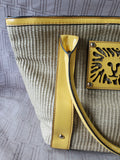 Anne Klein Woven Yellow Lion Shoulder Bag