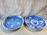 Pair of Blue and White Scalloped Edge Salad Plates