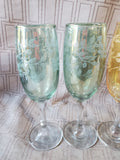 Set of 6 Cristalleria Fratelli Fumo Style Champagne Flutes