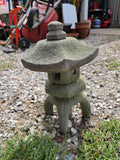 2-Piece Cement Pagoda Yard Statue