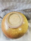 Signed Brown Glazed Pottery Bowl