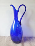 Hand Blown Cobalt Blue Glass Pitcher