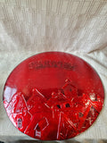 Red and Gold Glass Christmas Cookie Platter
