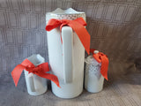 3 Piece Threshold Porcelain Snowflake Tea Set