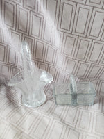 Pair of Clear Glass Baskets