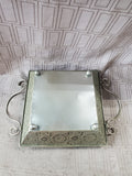 Distressed Ornate Mirrored Decorative Tray