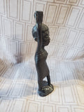 (D) Hand Carved Ebony Wood African Folk Art Statue