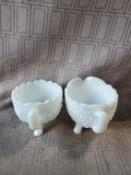 Milk Glass Grapevine Creamer and Sugar Set