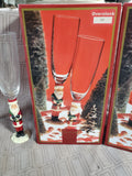 Lot of Gorham Santa Champagne Flutes