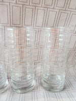 Set of 4 Clear Glass Ripple Glass Tumblers