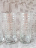 Set of 4 Clear Glass Ripple Glass Tumblers