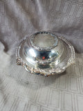 Silverplate Vegetable Serving Dish with Divided Glass Dish Insert