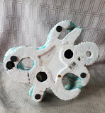 Crackle Glazed Blue Ceramic Octopus Figurine