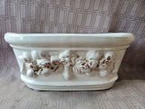 White Glazed Ceramic Oblong Planter
