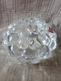 Orrefors Sweden Raspberry Crystal Candle Votive