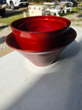 Trio of Red Bamboo Lightweight Bowls/Planters